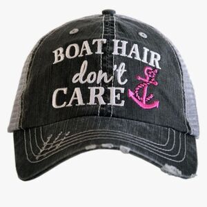 BOAT HAIR DON'T CARE DISTRESSED HAT, ONE SIZE